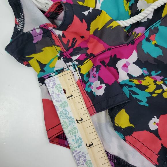 Roxy Womens Mini Swim Shorts Medium Black Multicolor Floral Print Drawstring - Picture 9 of 11